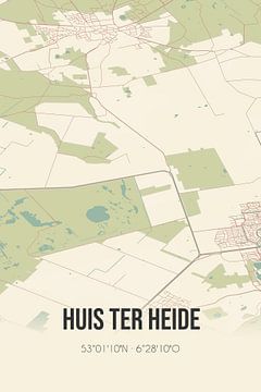 Vintage landkaart van Huis ter Heide (Drenthe) van MijnStadsPoster