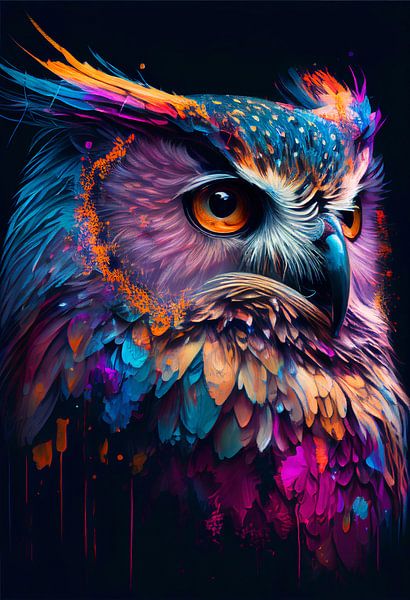 Kleurrijke uil van drdigitaldesign