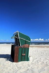 Fauteuil-cabine de plage vert sur Ostsee Bilder
