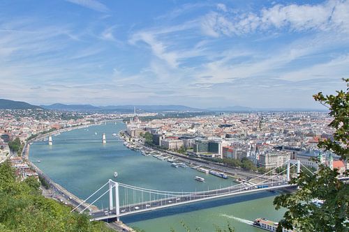 Uitzicht over de Donau en Boedapest
