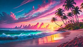 Zonsondergang op het strand