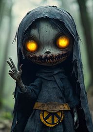Élégance effrayante : Gardien de la forêt à capuche