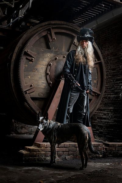 Dark man with dog by Greet Pictaz