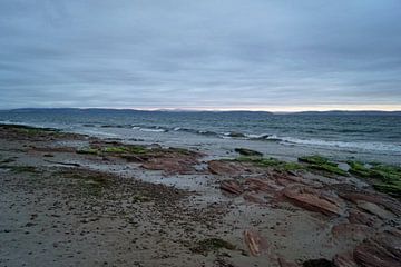 prachtige zonsopgang op het strand van Nairn.