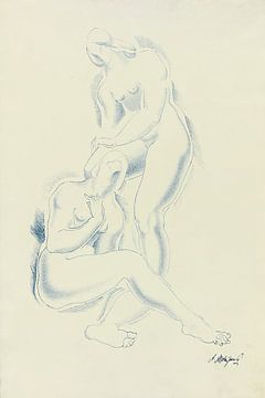 Naakttekening in de stijl van Auguste Rodin van Peter Balan