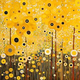 Sonnenblumen Abstrakt, Gustav Klimt von Caroline Guerain
