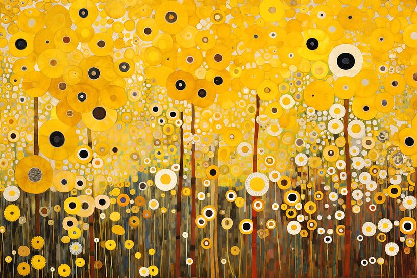 Sonnenblumen von Vincent van Gogh im Stil von Gustav Klimt von Caroline Guerain