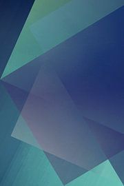 Neon-Kunst. Bunte minimalistische geometrische abstrakte Gradient in grün und lila blau von Dina Dankers