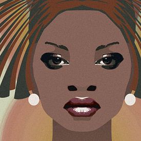 black woman with earrings by Yke de Vos
