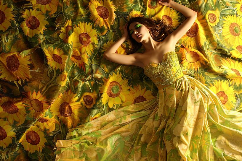 portrait pittoresque d'une femme avec des fleurs par Egon Zitter
