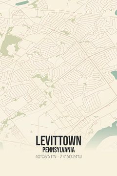 Carte ancienne de Levittown (Pennsylvanie), USA. sur Rezona