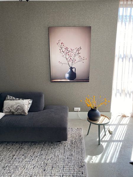 Klantfoto: Blauwe vaas met besjes (gezien bij vtwonen) van Karin Bazuin, als ArtFrame