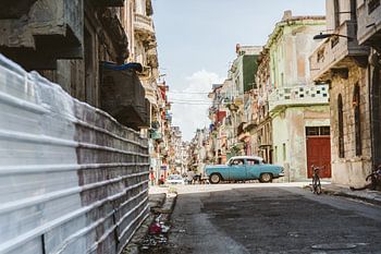 Vintage vintage vintage car in the streets of old Havana, Cuba