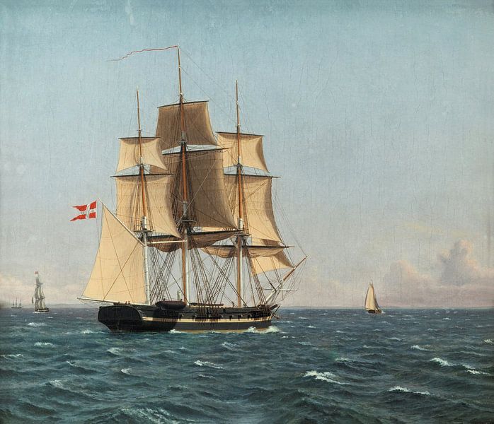 The Corvette Najaden under Sail, Christoffer Wilhelm Eckersberg by Masterful Masters
