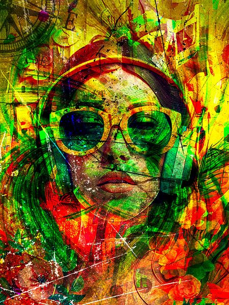 Headphone Girl by Edwin van Zitteren