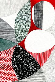 Mid Century Modern Red sur Susan Black by The Artcircle