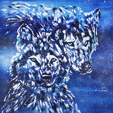Loup d'hiver marine sur Kathleen Artist Fine Art