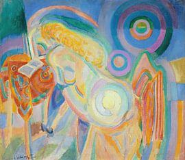 Lezende naakte vrouw (1920) door Robert Delaunay