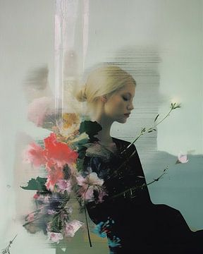 Vintage collage "Flowers" van Studio Allee