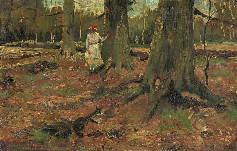 Fille dans un bois, Vincent van Gogh par Des maîtres magistraux