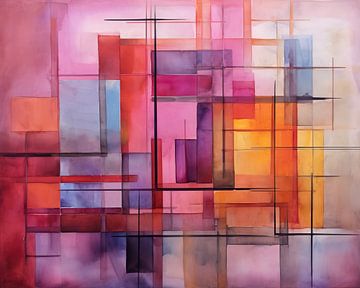 Kleurrijk abstracte kunst 237912 van Abstract Schilderij