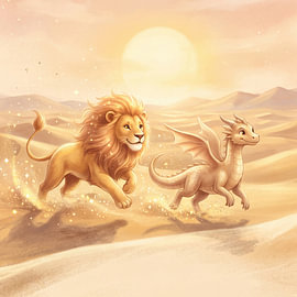 Lion And Dragon Desert Race by Markus Gann