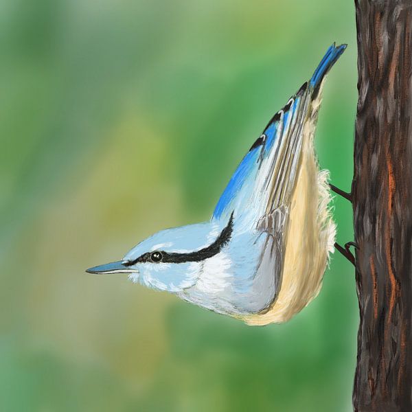 Kleiber in einem Baum von Hans van Gurp