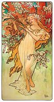 Four Seasons, Spring by Alphonse Mucha