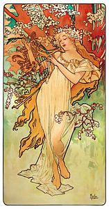 Quatre Saisons, Printemps d'Alphonse Mucha