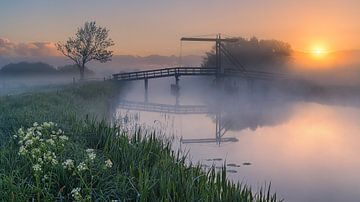 Zonsopkomst bij Schildjer Tilbat, De Paauwen, Groningen van Henk Meijer Photography