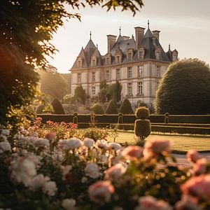 Französisches Schloss und Blumen