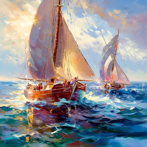 Sailing at sea regatta.