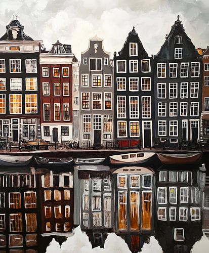 Maisons sur les canaux d'Amsterdam