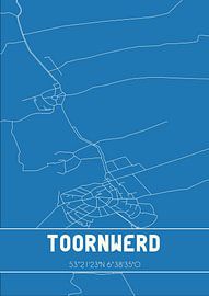 Blaupause | Karte | Toornwerd (Groningen) von Ortsdrucke