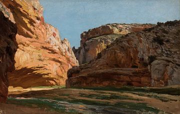 Carlos de Haes-Aragon Canyon landschap, rivierlandschap, Antiek landschap