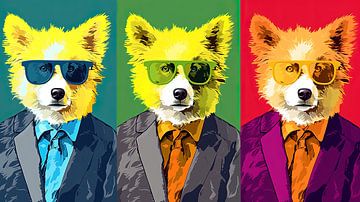 Warhol: De Drie Corgi Musketiers van ByNoukk