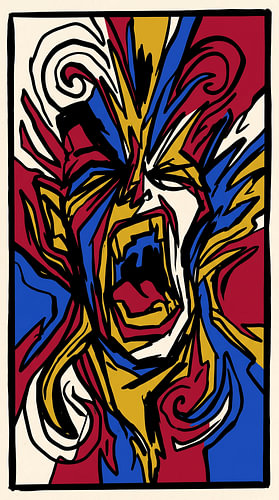 Stille schreeuw – neo-expressionistisch, emotioneel, abstract portret