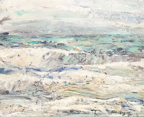 Noordzee branding (1954) - Olieverf op hardboard