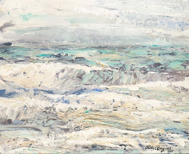 Nordseebrandung (1954) - Öl auf Hartfaserplatte von Galerie Ringoot