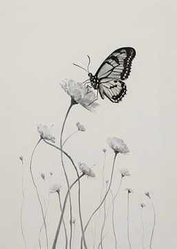 Vlinder en bloemen van Andreas Magnusson