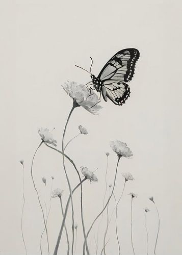 Butterfly and flowers