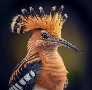 Portrait eines Wiedehopf Illustration