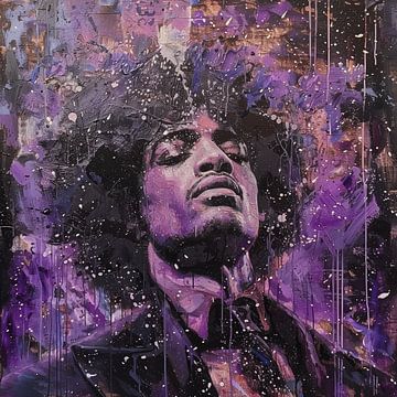 Purple rain man abstract expressionisme van TheXclusive Art