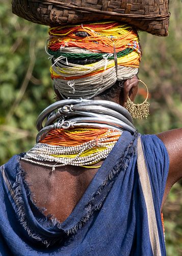 Farbige Frau des Bonda-Stammes, Odisha, Indien