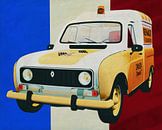 Renault R4 F4 1970  Assistance met Franse vlag van Jan Keteleer thumbnail