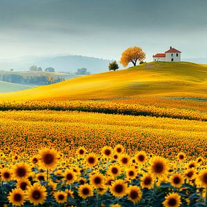 Gelbe Naturlandschaft Sonnenblumen