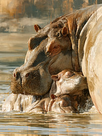 Hippos: A sense of security in the golden river by Max Steinwald
