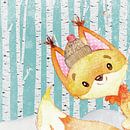 Vos in een winterbos - Illustratie van Floral Abstractions thumbnail