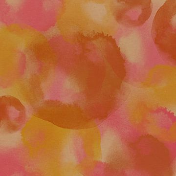 Formes abstraites en terre cuite, jaune, rose néon sur Dina Dankers