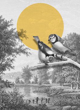 Birds on Branch van Marja van den Hurk